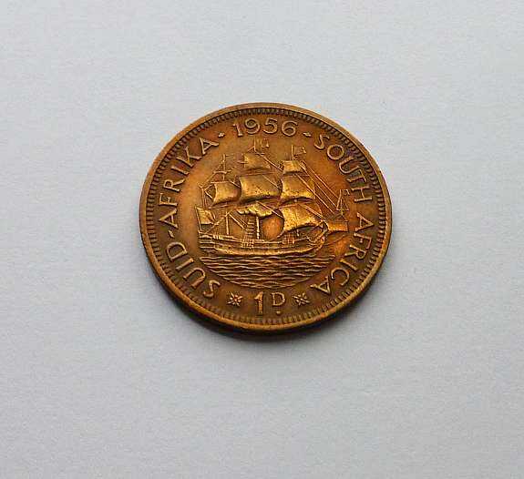 * SOUTH AFRICA * 1 Penny 1956  TOP COIN !