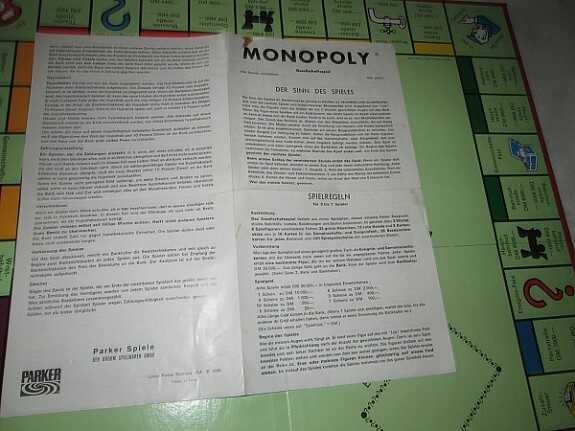 Monopoly Parker Spielanleitung
