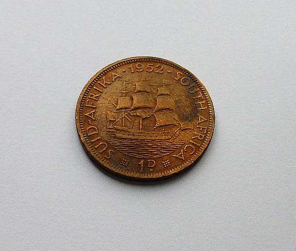 * SOUTH AFRICA * 1 Penny 1952  AMAZING TONED COIN * 2