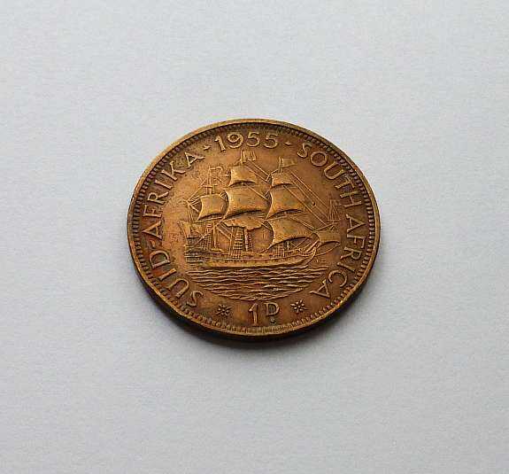 * SOUTH AFRICA * 1 Penny 1955  TOP COIN 1